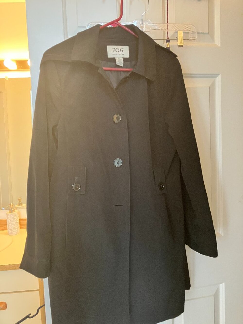 London Fog size M black rain coat